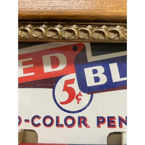 Vtg 1940's Dealers Carded Display Colored Pencil Eberhard Faber Red Blue 5¢ NOS - Picture 6 of 7
